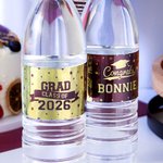 Personalized Grad Class of 2026 Set of 20 Waterproof Graduation Water Bottle Labels Stickers with Name and Year Graduation Party Gift for Graduates
