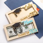 Henkilökohtainen valmistuminen Cap puinen rahan haltija nimi hauska käteistä puolue suosikki lahja luokan 2026 valmistuneet