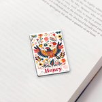 Personalized Folk Art Animal Flower Magnetic Bookmark Clip with Name Reading Birthday Gift for Book Lovers Bookworms