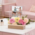 Personlig bästa vän foto 4-färgad akryl LED-nattlampa med namn och träbas Födelsedag Brudtärna Jubileumspresent för besties systrar