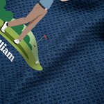 Personalised Cartoon Golf Character Magnetic Waffle Sport Towel with Name and Hanging Clip Daily Training Game Day Golf Weekend Gift for Golf Players