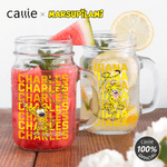 Personalized Cute Tail-Bouncing Marsupilami 16 oz Mason Jar with Handle Lid and Name Birthday Gift for Family Friends | Callie × Marsupilami®