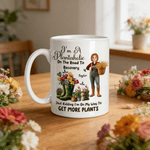 Personalised Garden Cartoon Character 11 oz Ceramic Coffee Mug with Name Daily Use Birthday Gift for Gardening Lover