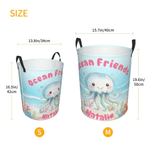 Personalized Cute Cartoon Marine Animal Storage Basket with Name Toy Organizer Birthday Gift for Kids Parents