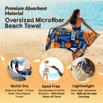 Personalised Basketball Design Quick Dry Oversized Microfiber Beach Towel with Name and Initial Beach Party Holiday Gift for Basketball Lovers