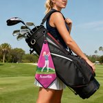 Personalised Cartoon Golf Character Magnetic Waffle Sport Towel with Name and Hanging Clip Daily Training Game Day Golf Weekend Gift for Golf Players