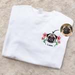 Personalizzato ricamato nascita fiore cane gatto ritratto animale domestico morbido T-shirt felpa con cappuccio con nome festa regalo di compleanno per gli amanti degli animali proprietari