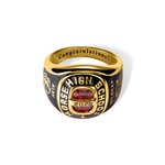 Your Grad Story, Stuck in Stone - Custom Birthstone Class Sterling Silver Ring Engraved School Name - Gift for High School/University Graduates