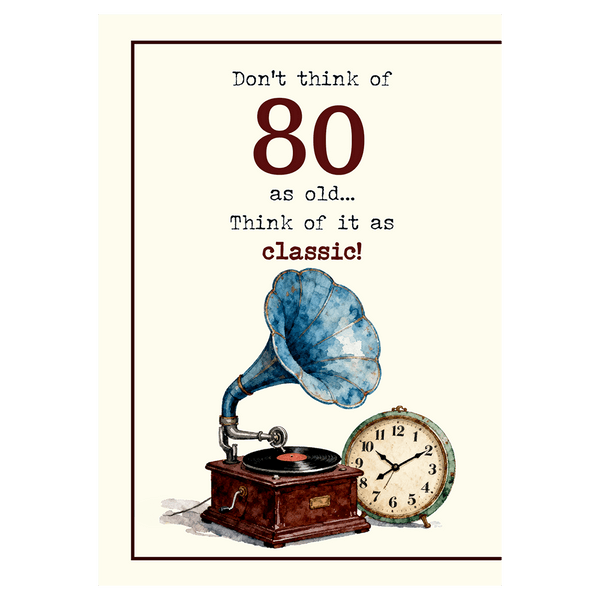 Retro Gramophone and Clock Birthday Ecard