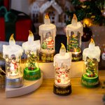 Vela LED personalizada con motivo de muñeco de nieve Papá Noel y árbol de Navidad regalo de fiesta navideña para familia y amigos