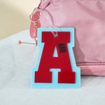 Personalized Multicolor Initial Acrylic Bag Tag Keychain with Name Daily Use Birthday Gift for Boy Girl Teenager