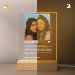 Personlig bästa vän foto 4-färgad akryl LED-nattlampa med namn och träbas Födelsedag Brudtärna Jubileumspresent för besties systrar