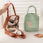 Borsa da trucco portatile in pelle con manico e scomparti multipli accessorio da viaggio regalo di compleanno per donne e ragazze