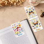 Personalized Folk Art Animal Flower Magnetic Bookmark Clip with Name Reading Birthday Gift for Book Lovers Bookworms