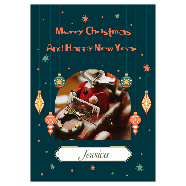 Hanging Ornaments Photo Christmas Ecard