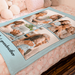 Personalizada Multicolor 1-12 Fotos Collage Suave manta con texto Decoración del hogar Regalo de cumpleaños para la familia Amigos