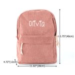 Personalised Multicolor Corduroy Toddler School Bag with Embroidered Name Birthday Back to School Gift for Kids Toddlers