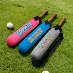 Personalised Ice Cream Drip Doodle Text Baseball Bat Cover with Hook and Loop Sports Essential Game Day Birthday Gift for Baseball Players