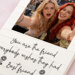 Personalized Retro Birth Flower Photo Building Block Puzzles with Text Home Decor Anniversary Birthday Gift for Women Besties Friends