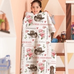 Couverture Personnalisée avec Nom Décoration de Chambre d'Enfant Anniversaire Cadeau de Douche de Bébé pour Nouveau-né