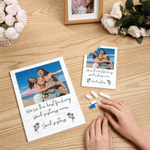 Personalized Retro Birth Flower Photo Building Block Puzzles with Text Home Decor Anniversary Birthday Gift for Women Besties Friends