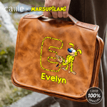 Personalized Long Tailed Marsupilami PU Leather Hanging Toiletry Bag with Name Travel Essential Birthday Gift for Men  | Callie × Marsupilami®