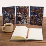 Personalisiertes Demin Notizbuch im Blumen-Nutztiere-Design mit Namen 100 Seiten Journal mit Stickerei-Optik Geburtstag Geschenk für Damen Herren