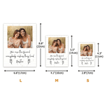 Personalized Retro Birth Flower Photo Building Block Puzzles with Text Home Decor Anniversary Birthday Gift for Women Besties Friends