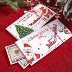 Enveloppe surprise de Noël - Porte-monnaie de Noël personnalisé avec le nom et le motif du Père Noël et de l'élan, cadeau de Noël idéal pour les enfants.