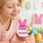 Personalized Multicolor Easter Bunny Plaque Ornament with Name Desk Decoration Basket Stuffer Easter Party Gift for Family