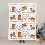 Couverture Personnalisée avec Nom Décoration de Chambre d'Enfant Anniversaire Cadeau de Douche de Bébé pour Nouveau-né