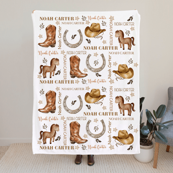 Couverture Personnalisée avec Nom Décoration de Chambre d'Enfant Anniversaire Cadeau de Douche de Bébé pour Nouveau-né