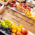 Personalized Engraved Name Date Acacia Marble Cutting Board Coaster Set with Ceramic Bowl Wooden Spoon Made in USA Housewarming Gift for Family