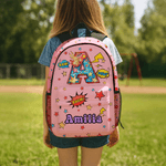 Personalized Pop Art Star Boom Comic Style Backpack with Name and Initial Back to School Birthday Gift for Boys Girls