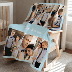 Personalizada Multicolor 1-12 Fotos Collage Suave manta con texto Decoración del hogar Regalo de cumpleaños para la familia Amigos