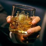 Personalized Golden Shield Initial Name 10 oz Rock Whiskey Glass Old Fashioned Anniversary Birthday Gift for Man Bartender Whiskey Enthusiast