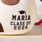 Personalized Cute Graduation Cap Design Cow Cat Stuffed Plush Animal Toy with Name and Year Graduation Gift for Class of 2026 Graduates
