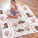 Couverture Personnalisée avec Nom Décoration de Chambre d'Enfant Anniversaire Cadeau de Douche de Bébé pour Nouveau-né