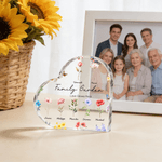 Personalized Birth Flower Butterfly Heart Acrylic Plaque with Name and Text Home Decor Mother's Day Birthday Gift for Grandmother Family