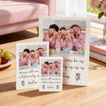 Personalized Retro Birth Flower Photo Building Block Puzzles with Text Home Decor Anniversary Birthday Gift for Women Besties Friends