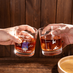 Personalized Funny Cartoon Character Back View 10 oz Rock Whisky Glass with Name Valentine's Day Anniversary Birthday Gift for Couple