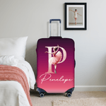 Personalised Cartoon Ballerina Girl Initial 18-32 Inches Luggage Cover with Name Travel Accessories Birthday Gift for Family Friends