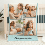Personalizada Multicolor 1-12 Fotos Collage Suave manta con texto Decoración del hogar Regalo de cumpleaños para la familia Amigos