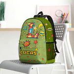 Personalized Pop Art Star Boom Comic Style Backpack with Name and Initial Back to School Birthday Gift for Boys Girls