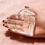 Personalized Birth Flower Butterfly Heart Acrylic Plaque with Name and Text Home Decor Mother's Day Birthday Gift for Grandmother Family