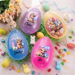 Gepersonaliseerd schattig Highland koe initiaal paasei met naam paaseieren jacht feest cadeau voor kinderen