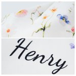 Personalised Wildflowers Swaddle Blanket Knot Hat Headband with Name Nursery Decor Baby Shower Birthday Gift for Newborn Baby