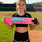 Personalised Ice Cream Drip Doodle Text Baseball Bat Cover with Hook and Loop Sports Essential Game Day Birthday Gift for Baseball Players