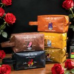 Personalized Cartoon Couple Character PU Leather Toiletry Bag with Name Travel Accessories Valentine's Day Birthday Gift for Couple