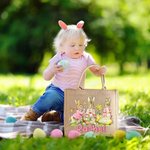 Personalised Easter Peter Rabbit Large-Capacity Jute Tote Bag with Name Easter Gift for Boys Girls Kids